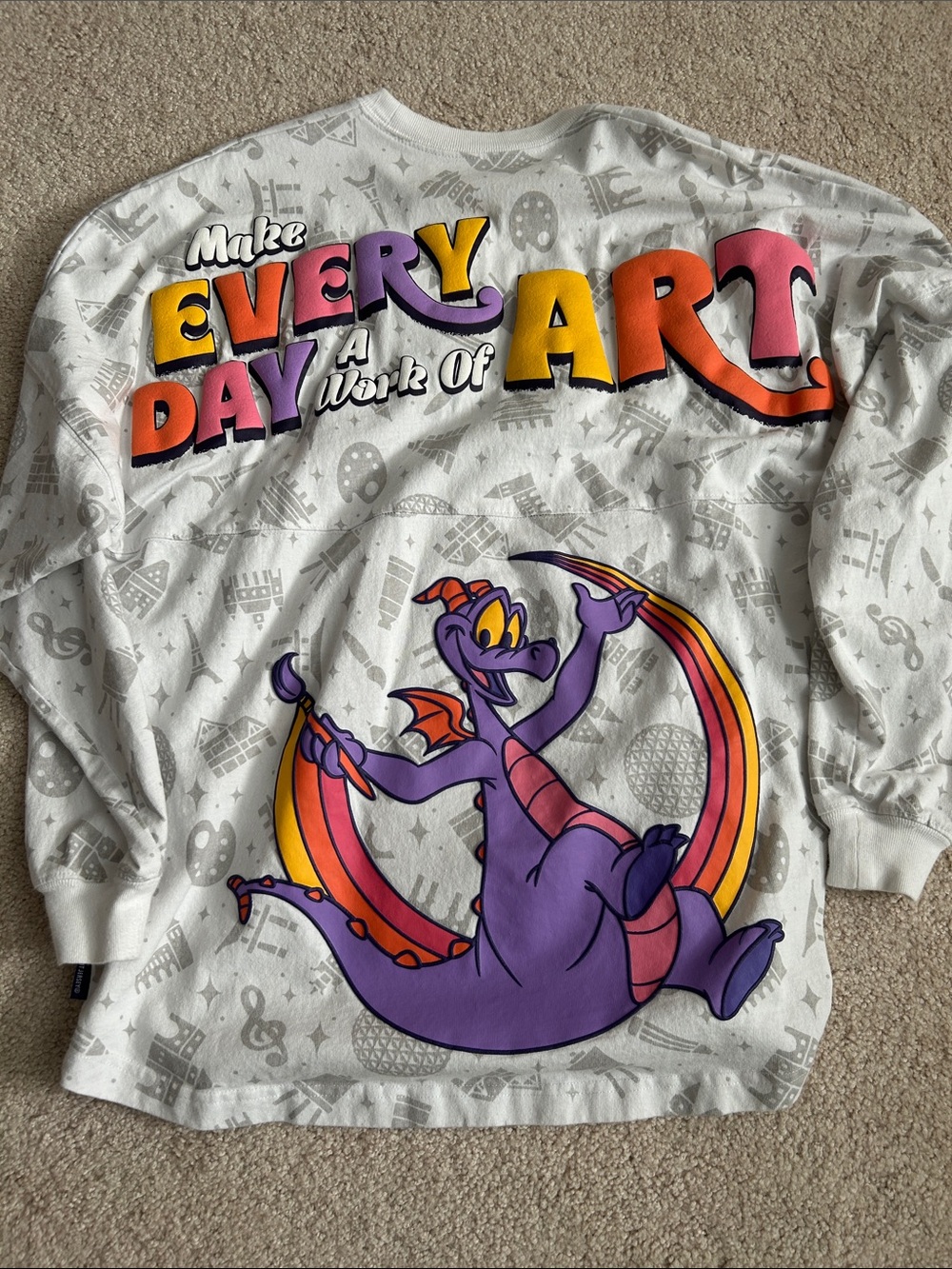 Disney White Crewneck Sweatshirt with Light Gray Print - Picture 2 of 3